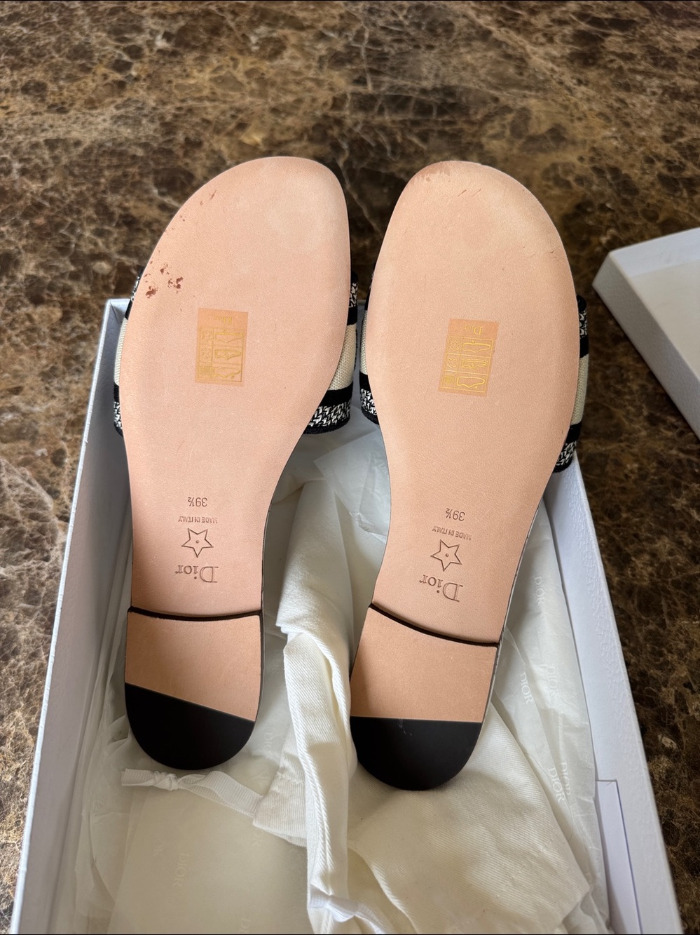 Dior Christian Dior dway slides white and rose multi color flats sz 39.5 - Picture 8 of 9